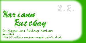 mariann ruttkay business card